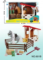 Écurie avec petit cheval et enclos – set de ferme pour enfants