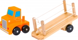 Camion en bois avec remorque et blocs alphabétiques pour enfants 2+