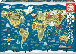 Puzzle carte du monde EDUCA 200 pièces