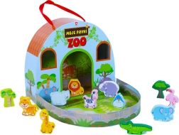Mon zoo en bois dans une valisette