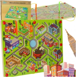 Jeu magnétique en bois Labyrinthe Grande Ville pour deux joueurs