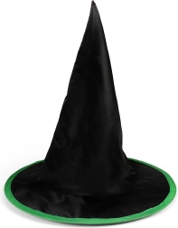 Chapeau de sorcier pour enfants Halloween noir-vert