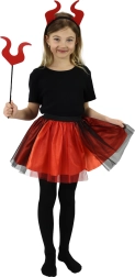 Costume de diablesse pour enfants avec jupe tutu et accessoires