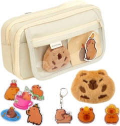 Trousse à deux compartiments avec poches et accessoires Capybara 21x12 cm