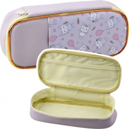 Porte-stylo avec petits lapins violet 24 cm