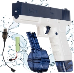 Pistolet à eau électrique à tir automatique, recharge USB et deux réservoirs
