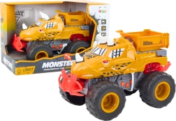 Voiture tout-terrain dinosaure avec entraînement à friction orange