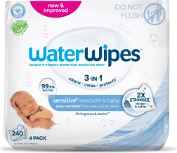 WaterWipes lingettes humides Newborn & Baby 3-en-1, 4×60 pcs (240 pcs)