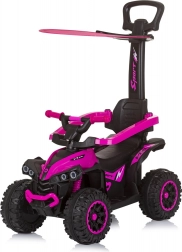 CHIPOLINO porteur quad pour enfant avec auvent et barre de guidage, rose
