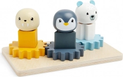 Planche motrice en bois avec animaux arctiques