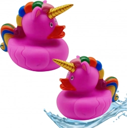 Canard licorne de bain – rose avec crinière arc-en-ciel