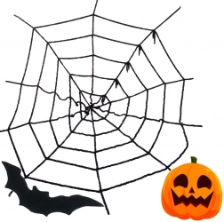 Toile d’araignée d’Halloween noire artificielle – décoration 90 × 90 cm