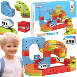 Circuit de construction magnétique avec train électrique WOOPIE Magic Cube Train, 32 pièces