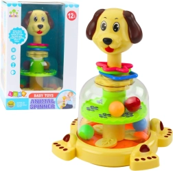 Carrousel en bakélite pour bébé avec chien et billes colorées