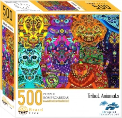 Puzzle Animaux tribaux 500 pièces Brain Tree