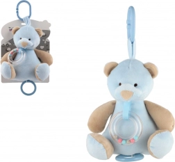 Ourson musical en peluche à suspendre 18 cm – bleu