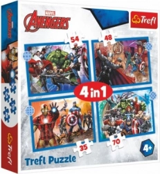 Puzzle 4-en-1 Avengers courageux