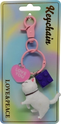 Porte-clés chat LOVE YOU