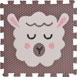 Puzzle en mousse Agneau – tapis de jeu marron foncé