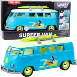 Bus de surf classique WOOPIE avec éclairage et son – modèle bleu et blanc