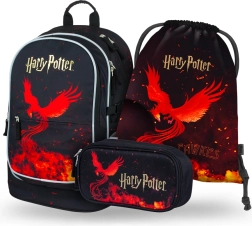 baagl set scolaire 3 pcs harry potter phénix – sac à dos, trousse et sac