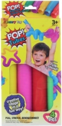 Tubes en plastique extensibles pour enfants – assortiment de couleurs (4 pcs)