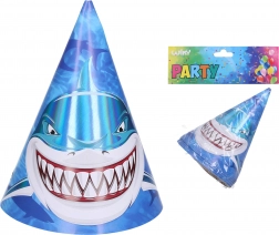 Chapeaux de fête avec requin, 15 cm, 6 pcs