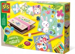 Set créatif avec fleurs pressées pour micro-ondes