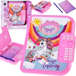 Journal secret interactif codé 2‑en‑1 licorne magique