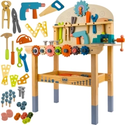 Établi en bois pour enfants avec outils 3-en-1 KRUZZEL
