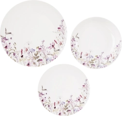 Service de table en porcelaine à motif floral LOUKA, 18 pièces