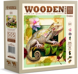 Puzzle en bois caméléon et fleurs 505 pièces WOODEN CITY