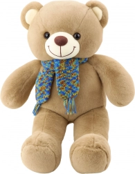 Ourson en peluche avec écharpe colorée marron 55 cm