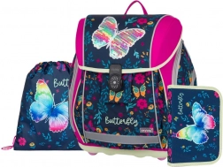 Set scolaire premium light papillon – sac à dos, sac et trousse