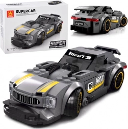 Kit de construction technique voiture de sport argentée 174 pièces avec autocollants