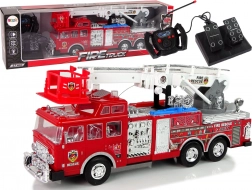 Camion de pompiers RC avec pédales d’accélérateur et de frein, lumières et sons