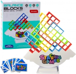 Tour d’équilibre Tetris - jeu d’adresse avec 48 blocs et 22 cartes