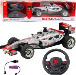 Voiture de course RC 1:12 avec télécommande, lumières et sons - Argent