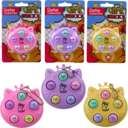 Pendentif mini-jeu whack‑a‑mole chats – fidget antistress à boutons