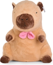 Capybara en peluche avec ruban rose 66 cm