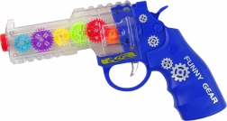 Pistolet avec lumières colorées et sons bleu