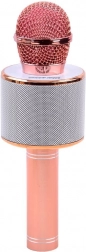 Microphone karaoke Bluetooth sans fil avec haut-parleur intégré – Rose clair