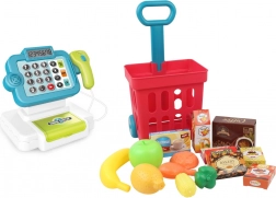 Caisse enregistreuse avec chariot de courses avec effets lumineux et sonores