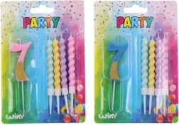 Bougie de fête numéro 7 avec quatre bougies