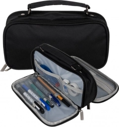 Trousse scolaire à deux compartiments déployable Maaleo – Noir