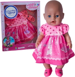 Woopie Royal tenue rose pour poupée avec petit lapin 43–46 cm