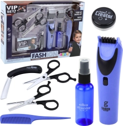 Coffret de barbier pour enfants avec tondeuse, ciseaux et accessoires – 10 pièces
