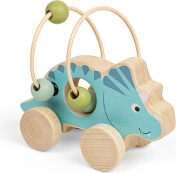 Tricératops à roulettes avec labyrinthe de perles