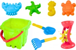 ensemble de jouets de sable avec seau en forme de château et moulin, 9 pièces