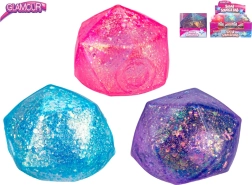 Balle antistress scintillante en forme de diamant avec slime - 1 pièce